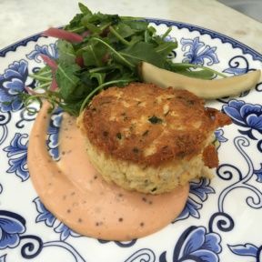 Gluten-free crab cake from Ivory on Sunset